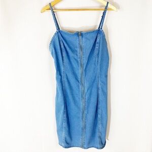 Forever 21 Denim Zip Mini Jean Dress
